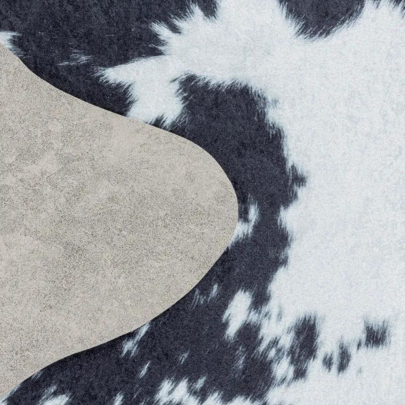 Ayyildiz koberce Kusový koberec Etosha 4114 black (tvar kožušiny) - 150x200 tvar kožešiny cm