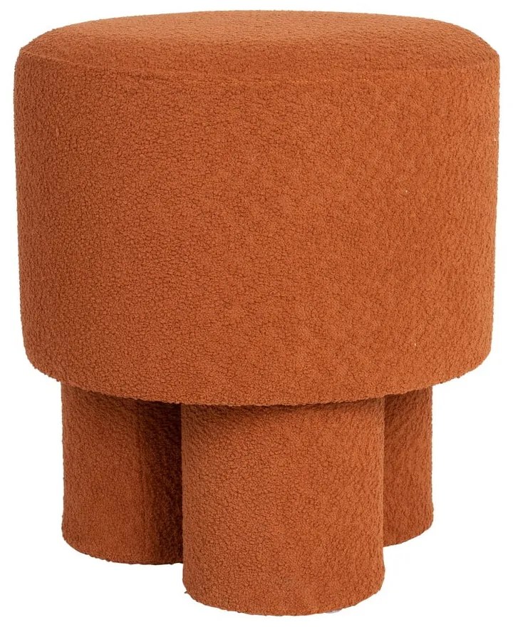 Taburet z textílie buklé v tehlovej farbe Marcos – White Label