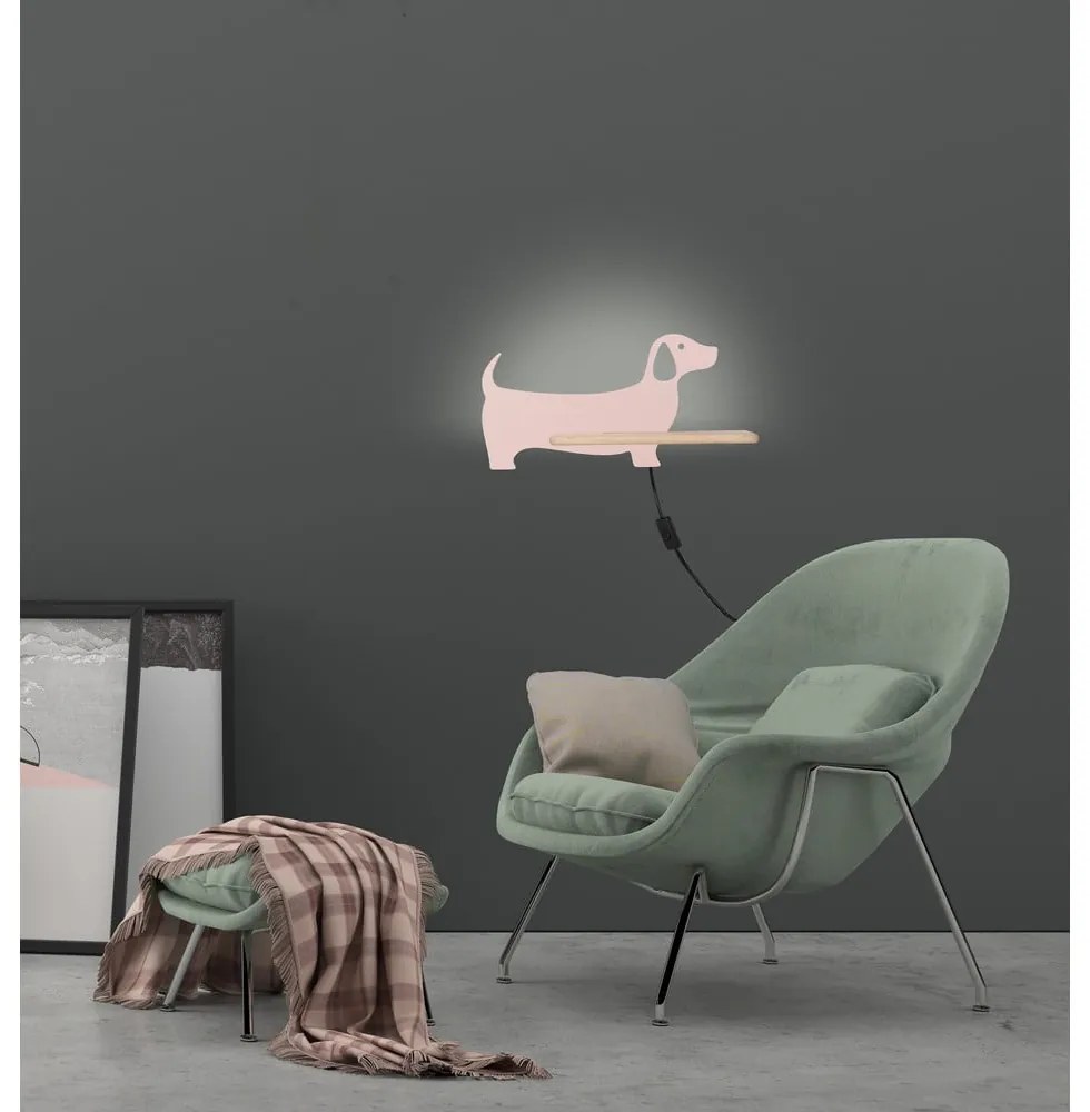 Ružové detské svietidlo Dog - Candellux Lighting