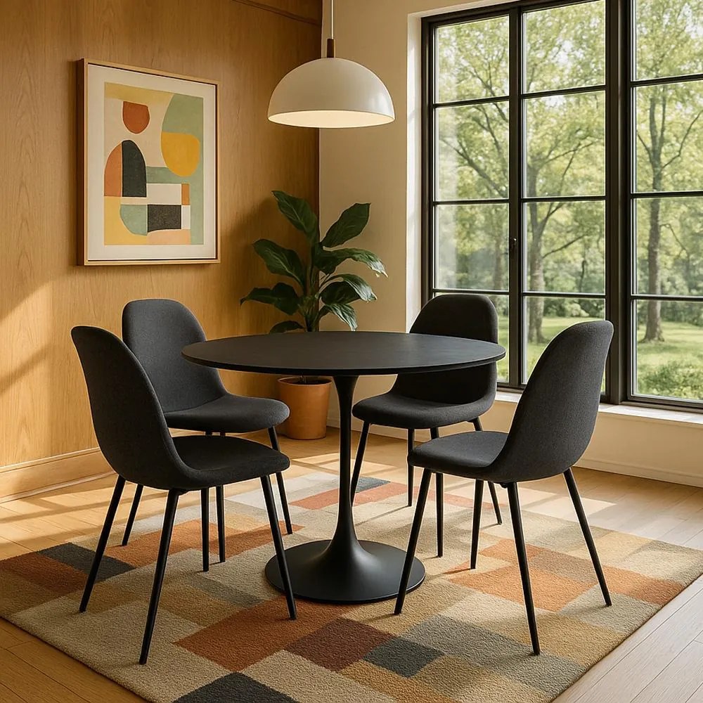 Set - 4 ks Jedálenská stolička AVENBERG RIVA černá