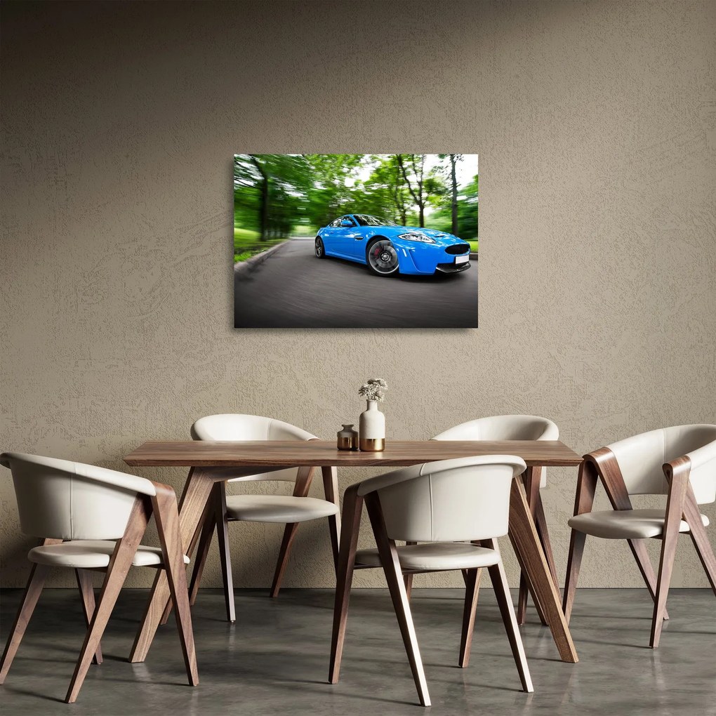 Sklenený obraz - Závodné auto (70x50 cm)