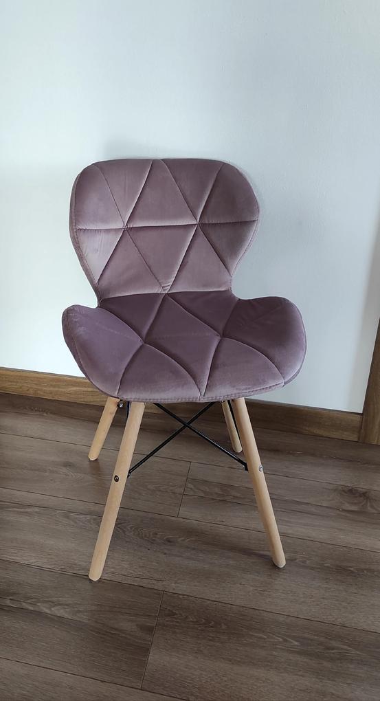 Jedálenské stoličky SKY tmavo ružové 4 ks - škandinávsky štýl