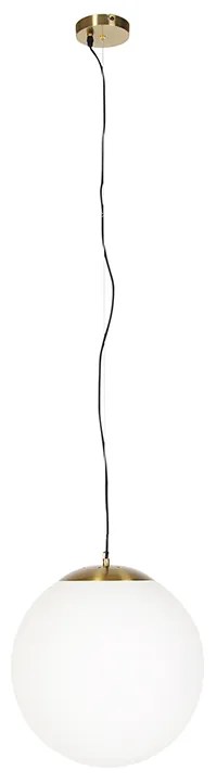 Inteligentné škandinávske závesné svietidlo zlaté s opálovým sklom 40 cm vrátane WiFi A60 - Ball 40