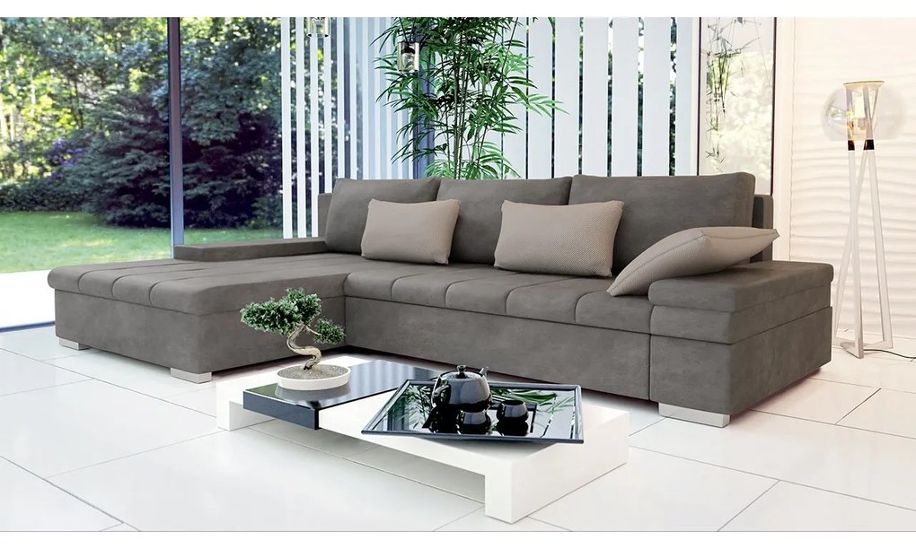 Rohová sedacia súprava Kanton Premium, Dostupné poťahy: Terra 15 + Terra 15 + Terra 06 ECO, Strana: pravá