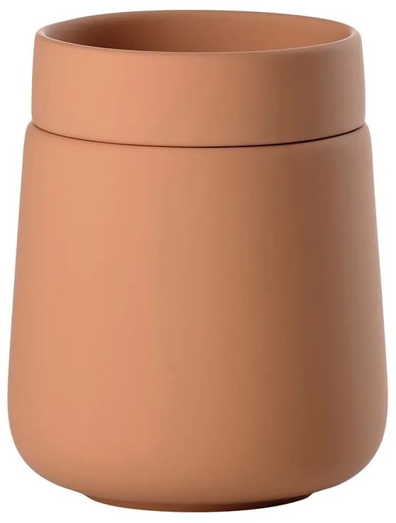 Oranžový kameninový kúpeľňový organizér na vatové tampóny Nova One – Zone