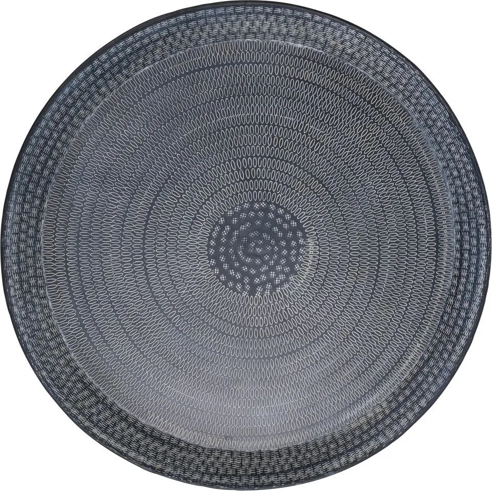 Granitový veľký okrúhly kovový dekoračný podnos – 63,5*63,5*5 cm
