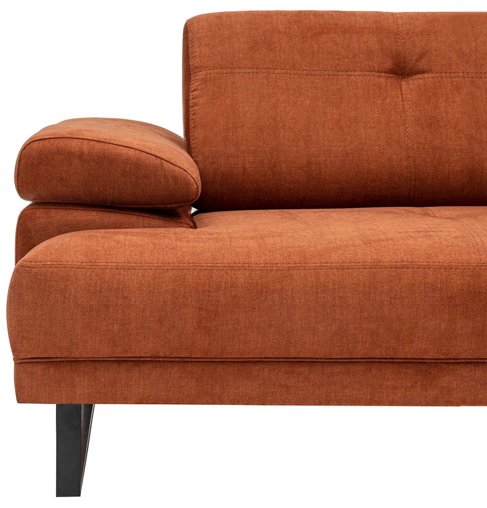 Rohová pohovka Mustang s pohyblivým operadlom 314 cm, pravá, oranžová