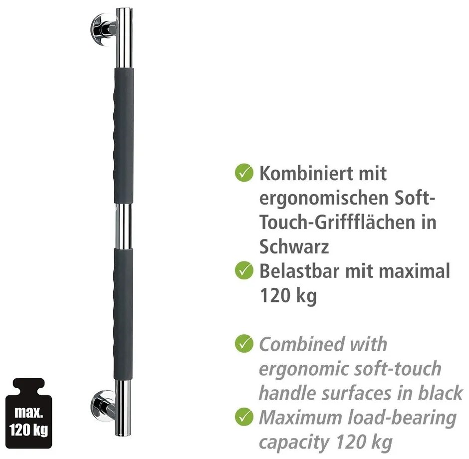 Nástenné madlo do kúpeľne z nehrdzavejúcej ocele Secura – Wenko