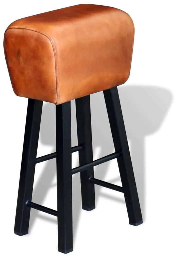 Barová stolička, čierno hnedá, pravá koža 243303