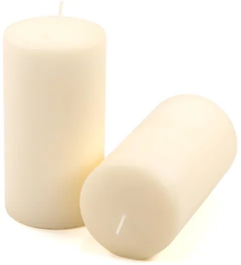 Sada stĺpových sviečok, 15 cm, Ø 7,5 cm, krémová, 4 ks