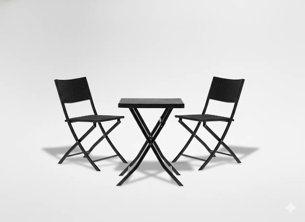 CH 3-dielny skladací záhradný set z technoratanu - antracitová