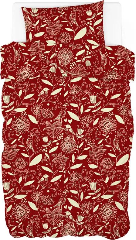 Trade Concept Bavlnené obliečky Velvet Spring červená, 140 x 200 cm, 70 x 90 cm