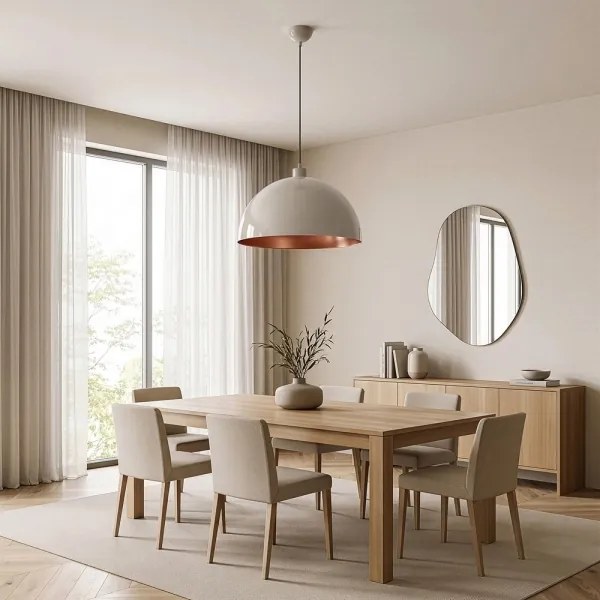 BRILAGI - LED luster na lanku METALO 1xE27/40W/230V pr. 40 cm béžová/medená
