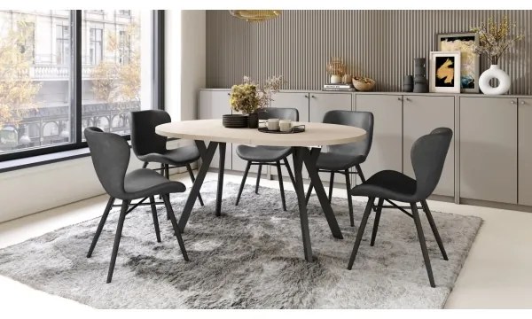 Rozkladací jedálenský stôl ARTUR béžový/čierny