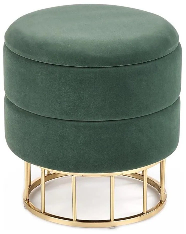 Halmar Taburet MINTY pr. 37 cm zelená/zlatá V-CH-MINTY-PUFA-C.ZIELONY