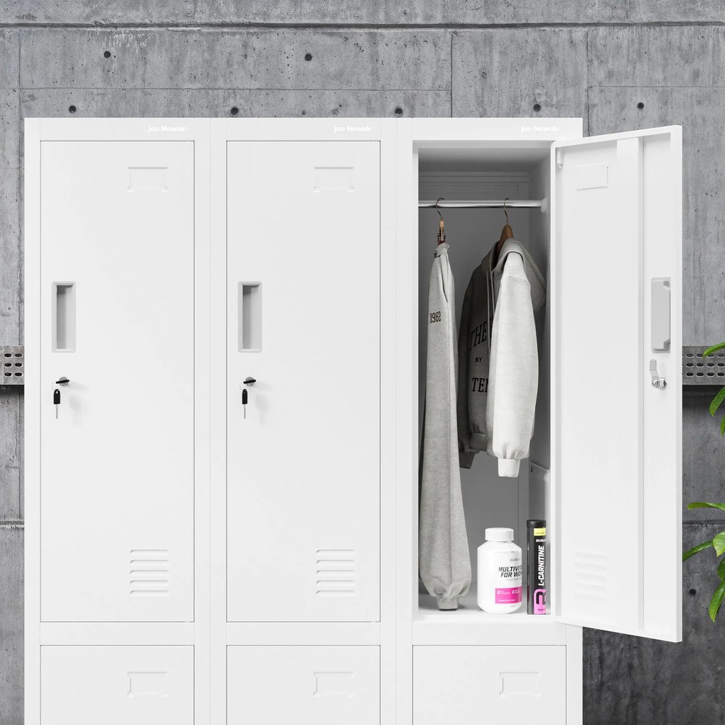 Šatníková skriňa pre zamestnancov biela BARTEK 1 Plus 292 x 1720 x 450 mm