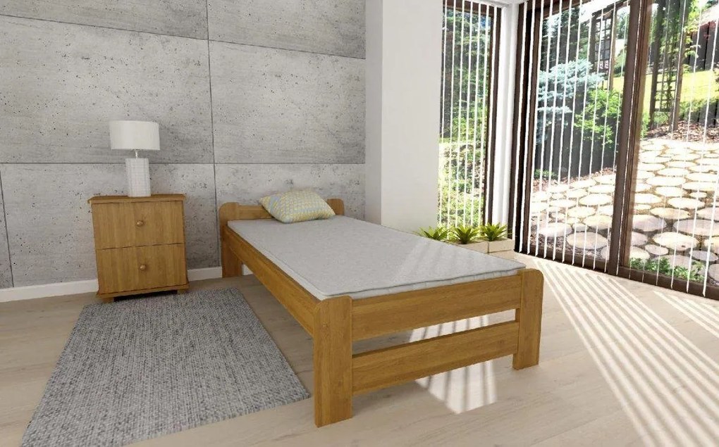 ComfortMatrace Zvýhodnený set; MATRACE+Posteľ z masívu borovice MONIKA+rošt ZADARMO Rozměr: 80x200 cm, Barva: orech, Model matrace: GOLTEX 15cm