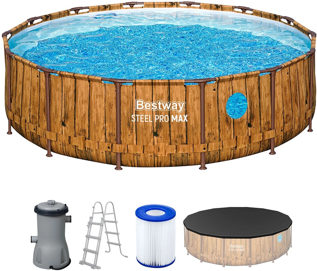BESTWAY Steel Pro Max Splashview Bazén 427 x 107 cm, kartušová filtrácia 561JM