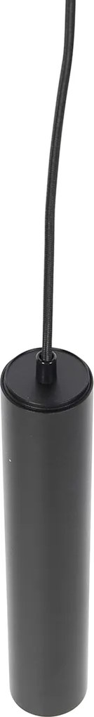 Dizajnové závesné svietidlo čierne vrátane adaptéru na lištu 3-fázové - 3-fázové Tuba Small