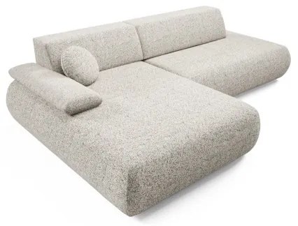 Rohová rozkladacia sedacia súprava s úložným priestorom do tvaru L PRATO ľavá béžová