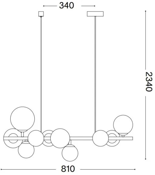 Ideal Lux - LED Luster na lanku PERLAGE 10xG9/3W/230V 81 cm čierna/dymová