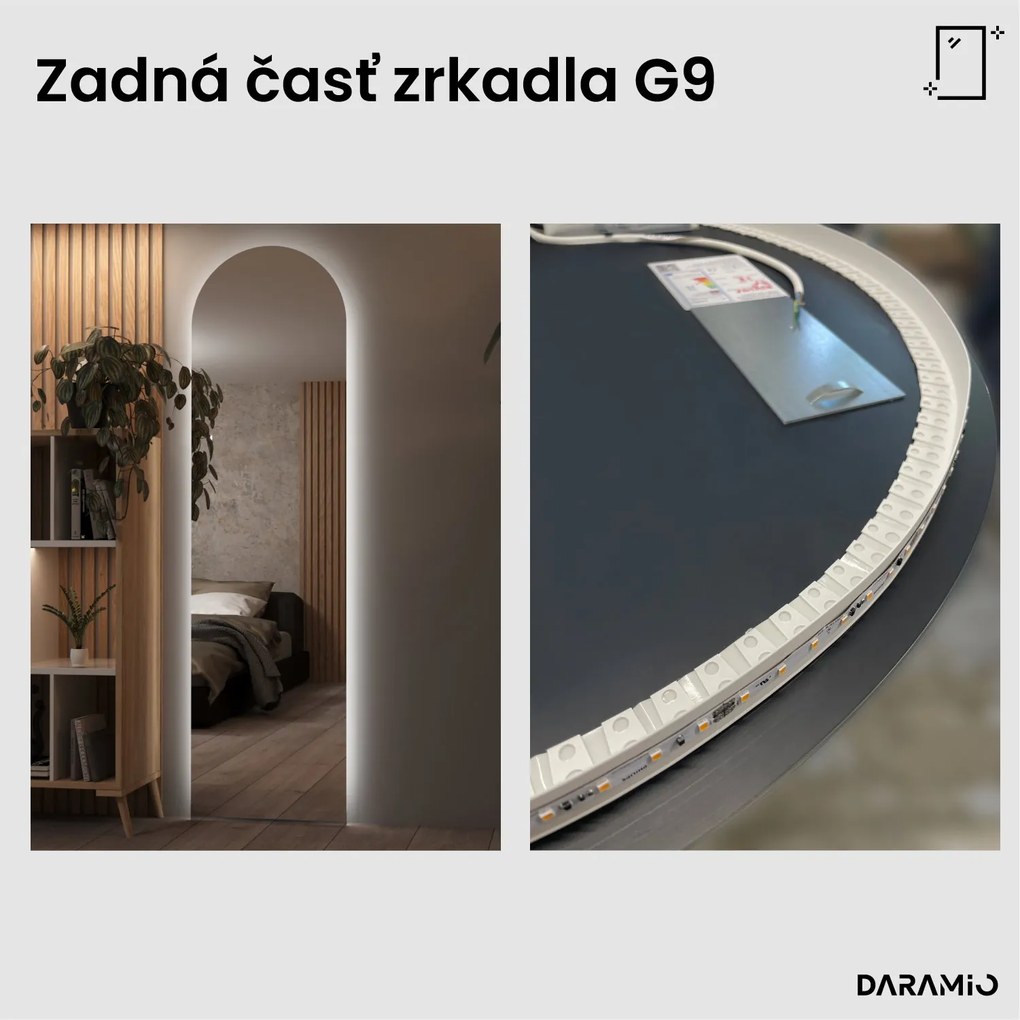 Polkruhové zrkadlo s LED osvetlením G9