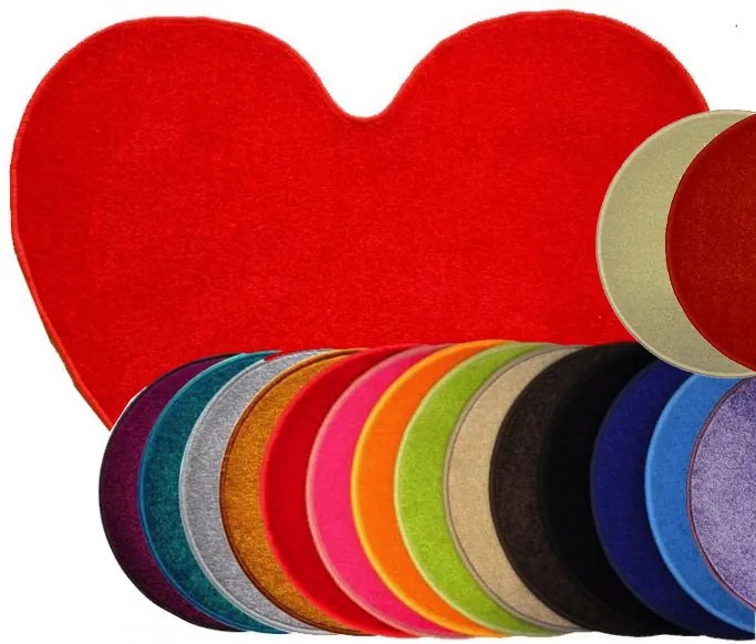 Kusový koberec Eton vínovo červený srdce, 100x120 srdce, červená, kuchyňa, Vopi