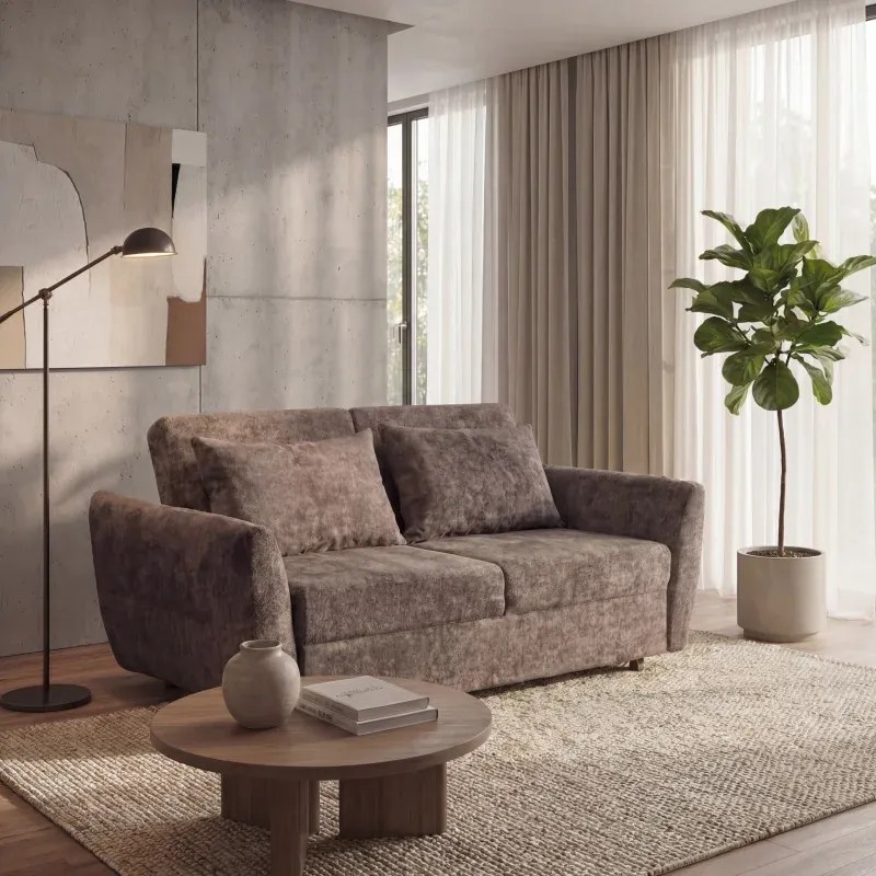 Pohovka TERA rozkladacia, hnedá (sheep 18)