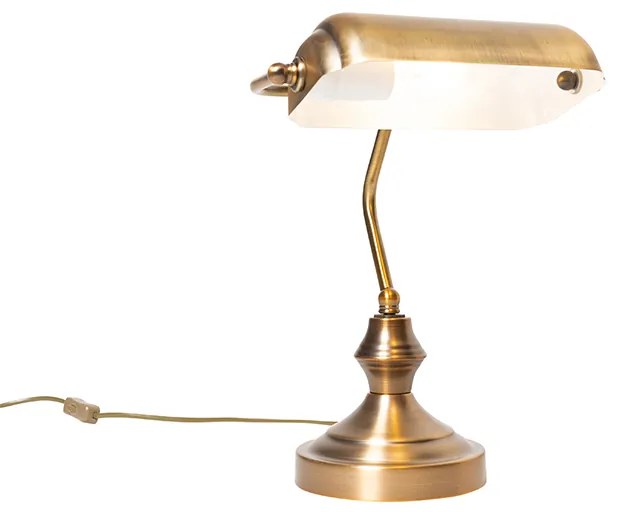 Klasická stolná lampa/notárska lampa bronzová - Banker