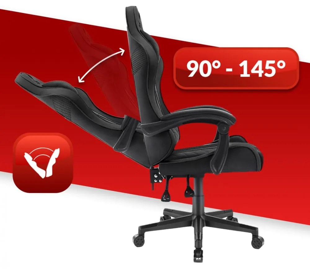 Čierne herné kreslo 1004 BLACK
