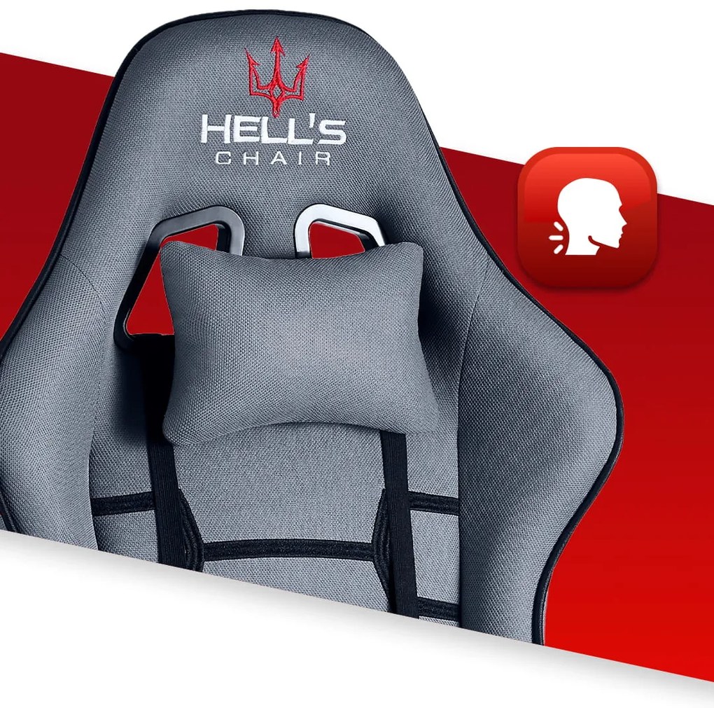 Hells Herná stolička Hell's Chair HC-1008 RANGER GREY MESH