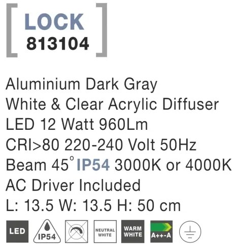 Vonkajšie LED lampa Lock