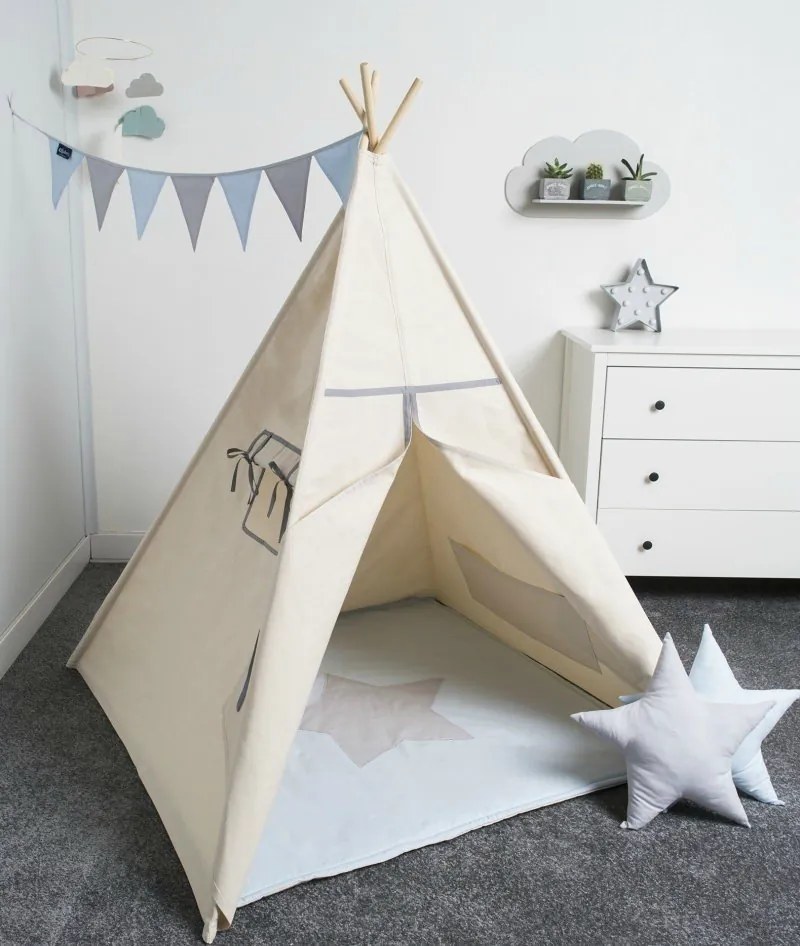 lovel.sk Detský stan teepee Basic Grey