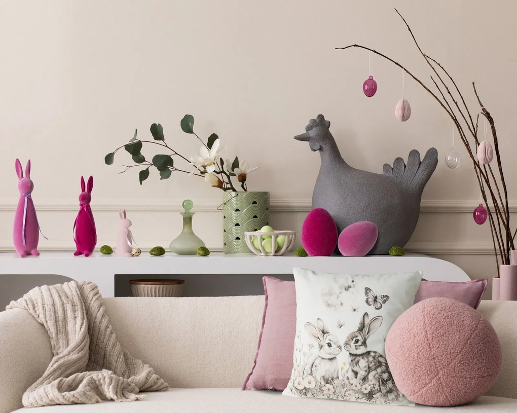 VEĽKONOČNÁ SOŠKA PRINTE1 13X47 CM RUŽOVÁ