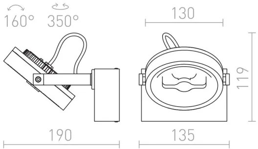 RED - Design Rendl - R12332 - LED Nástenné bodové svietidlo KELLY LED/12W/230V