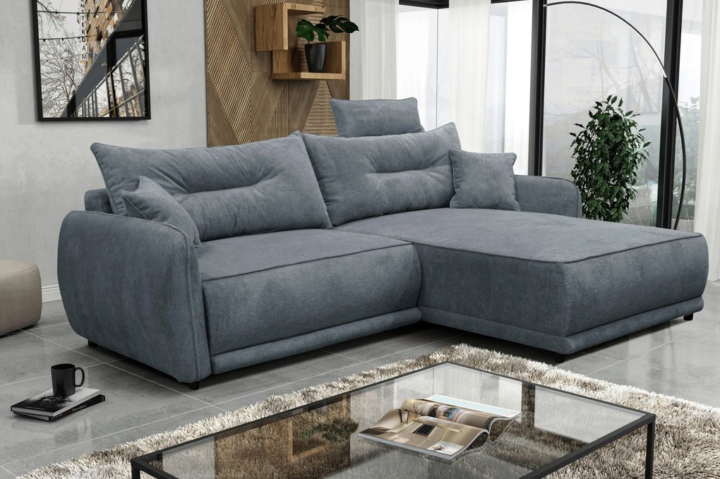 XXXLutz ROHOVÁ SEDAČKA, textil, modrá MID.YOU - Sedačky - 001574006812