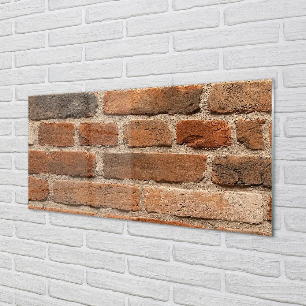 Sklenený obklad do kuchyne Tehlová múr kamenná 120x60 cm