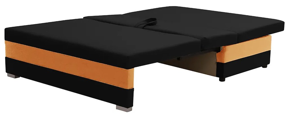 Rozkladacia dvojmiestna pohovka GUSTO 2 Čierna/Oranžová