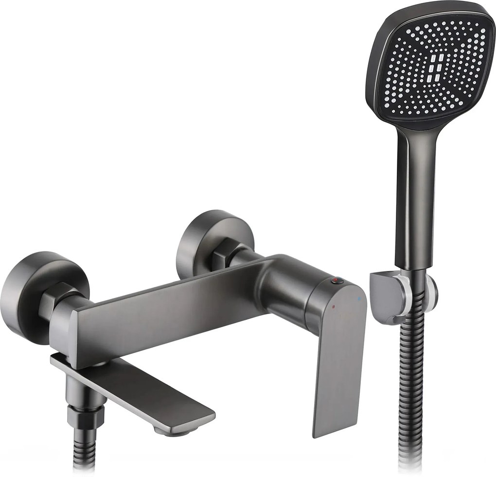 Rea Storm, vaňová batéria s ručnou bodovou sprchovou sadou, grafitová, REA-B4585
