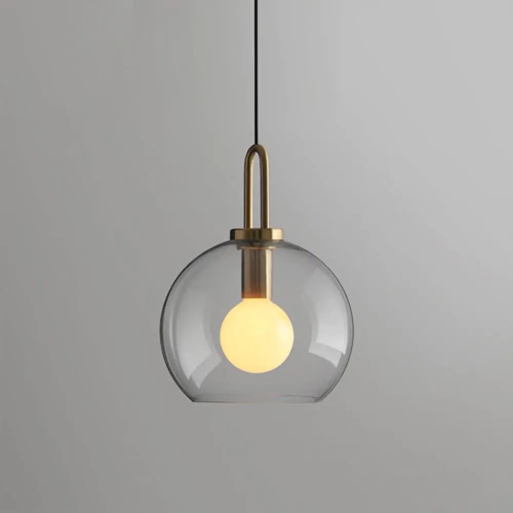 Toolight Toolight, sklenené guľové závesné stropné svietidlo 25 cm APP630-1CP, zlatá, OSW-05635