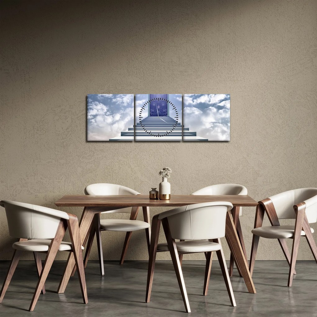 Obraz - Cesta do inej dimenzie (s hodinami) (90x30 cm)
