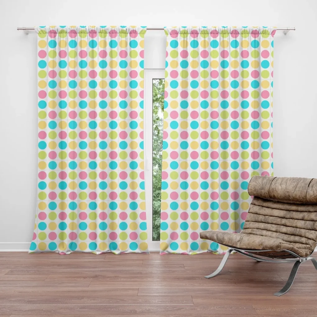 Sablio Záves Veselé Farebné bodky: 2 ks 140x250 cm