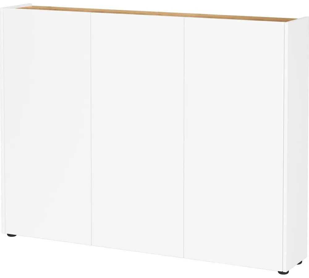 Biela skrinka na topánky v dekore duba 138x105x25 cm Libbiano – Germania