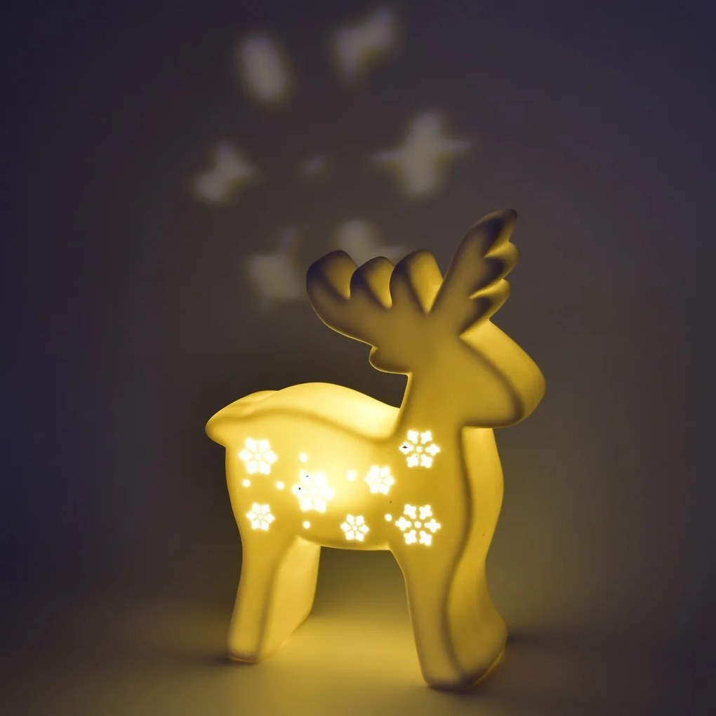 Porcelánová LED dekorácia Sobík, 20 x 15 x 6 cm