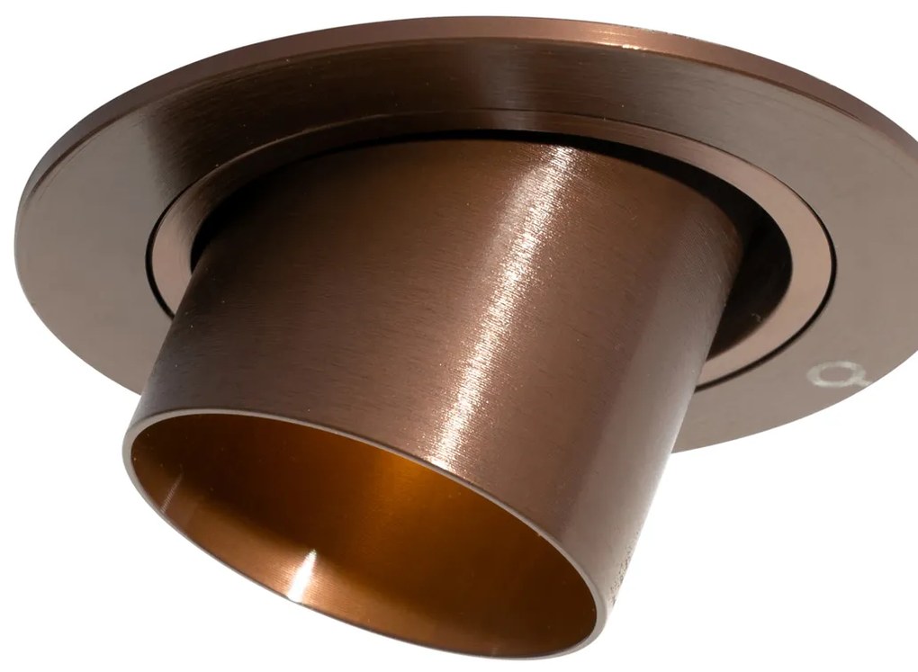 Sada 6 zapustených bodových svetiel tmavý bronz GU10 35 mm okrúhle naklápacie - Installa
