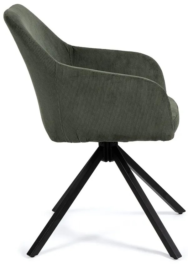 Noela Otočná jedálenská stolička menčestrová LOREN zelená