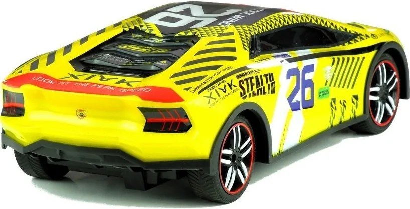 LEAN Toys Diaľkovo ovládané športové auto s ovládačom R/C, žlté