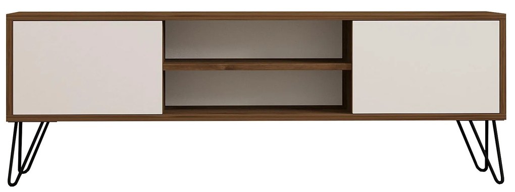 TV stolík/skrinka Donoko (orech + biela) . Akcia -20%. Vlastná spoľahlivá doprava až k Vám domov. 1095133