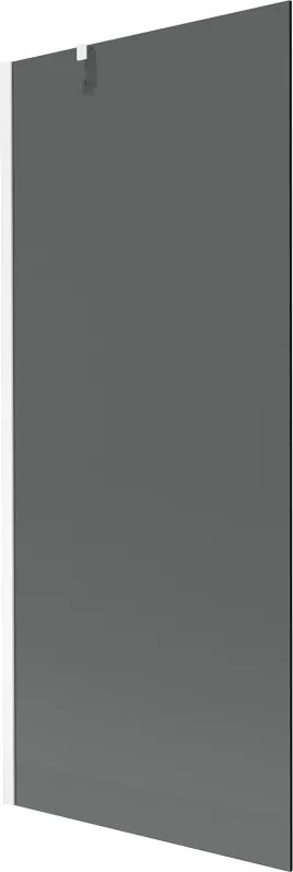 Mexen Next vaňová zástena jednokrídlová 80 x 150 cm, Grafitová čierna, Biela - 895-080-000-00-40-20