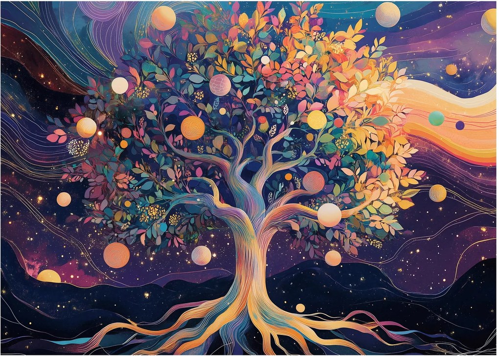Obraz – Fialový strom plný energie (70x50 cm)
